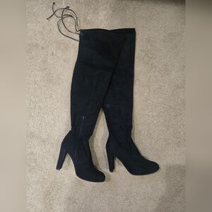 Miss Lola Black Over-the-Knee Boots
